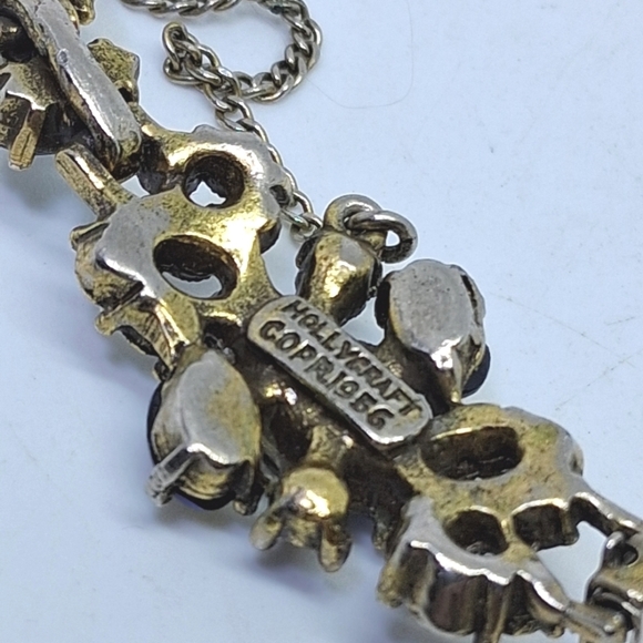 * Vintage Hollycraft 1956 AB Crystal & Purple Rhinestone Ornate Bracelet - Picture 5 of 6